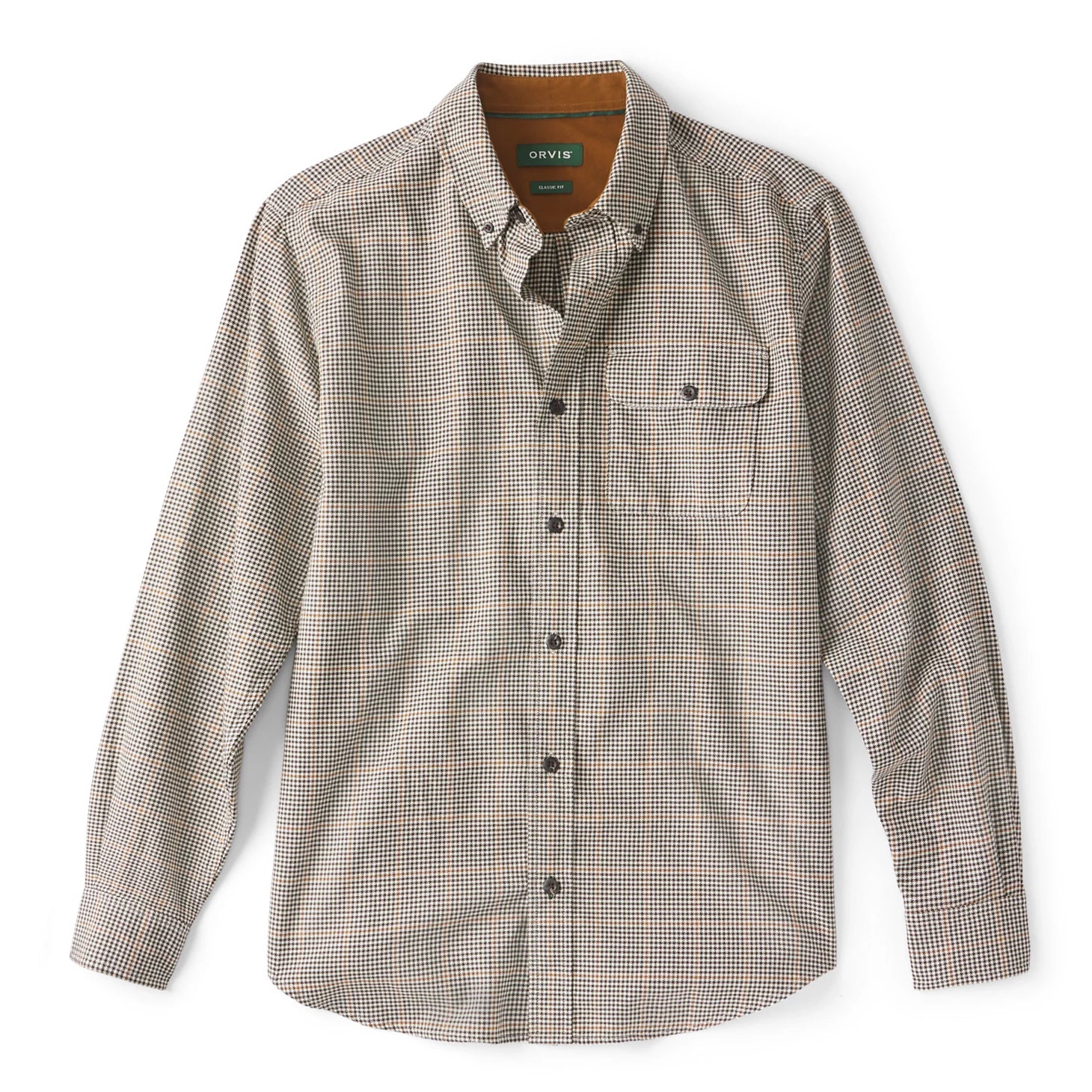 Spencer Houndstooth Pure Cotton Long-Sleeve Shirt / Orvis