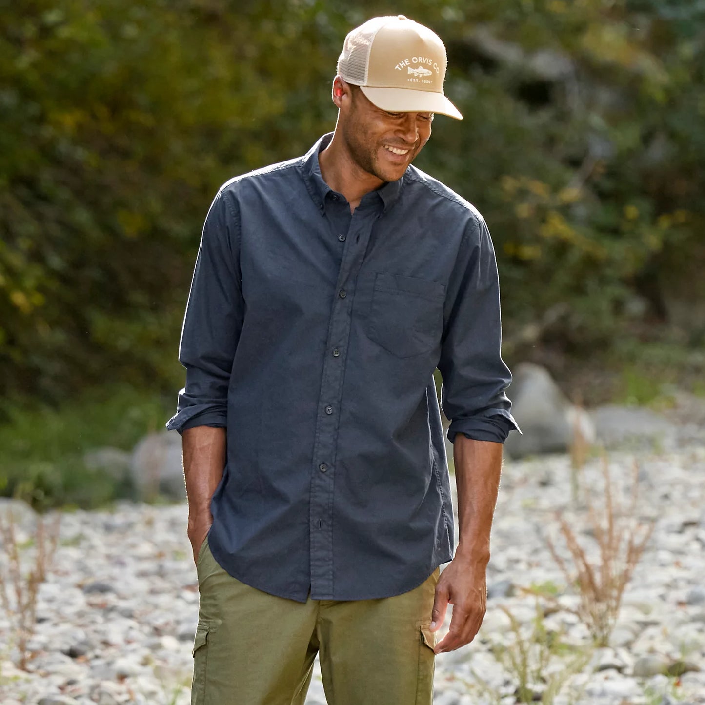 Garment-Dyed Poplin Long-Sleeve Shirt / Orvis