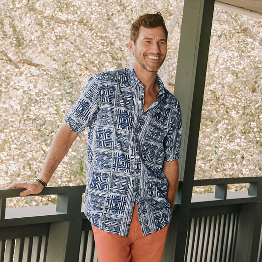 Men's Heritage Poplin Printed Short-Sleeve Shirt / Orvis