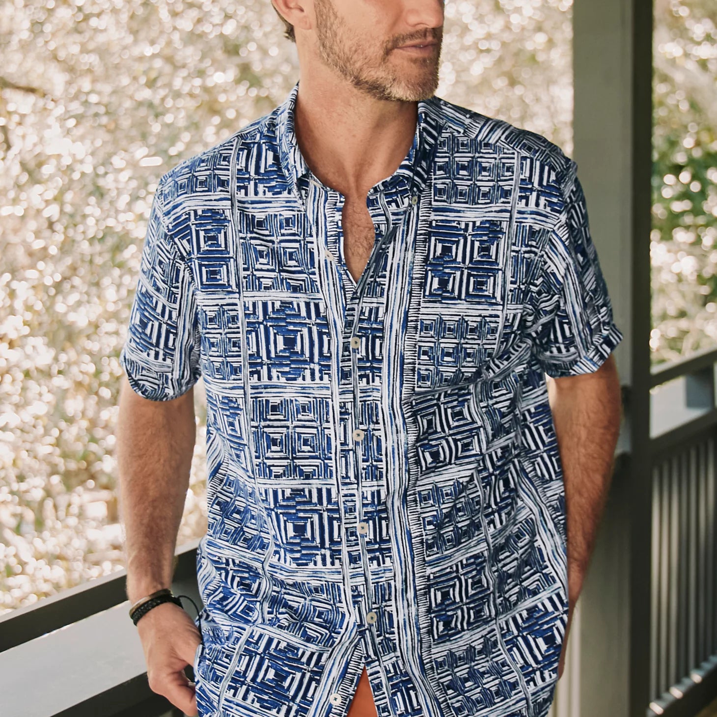 Men's Heritage Poplin Printed Short-Sleeve Shirt / Orvis