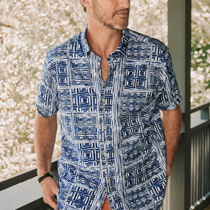 Men's Heritage Poplin Printed Short-Sleeve Shirt / Orvis