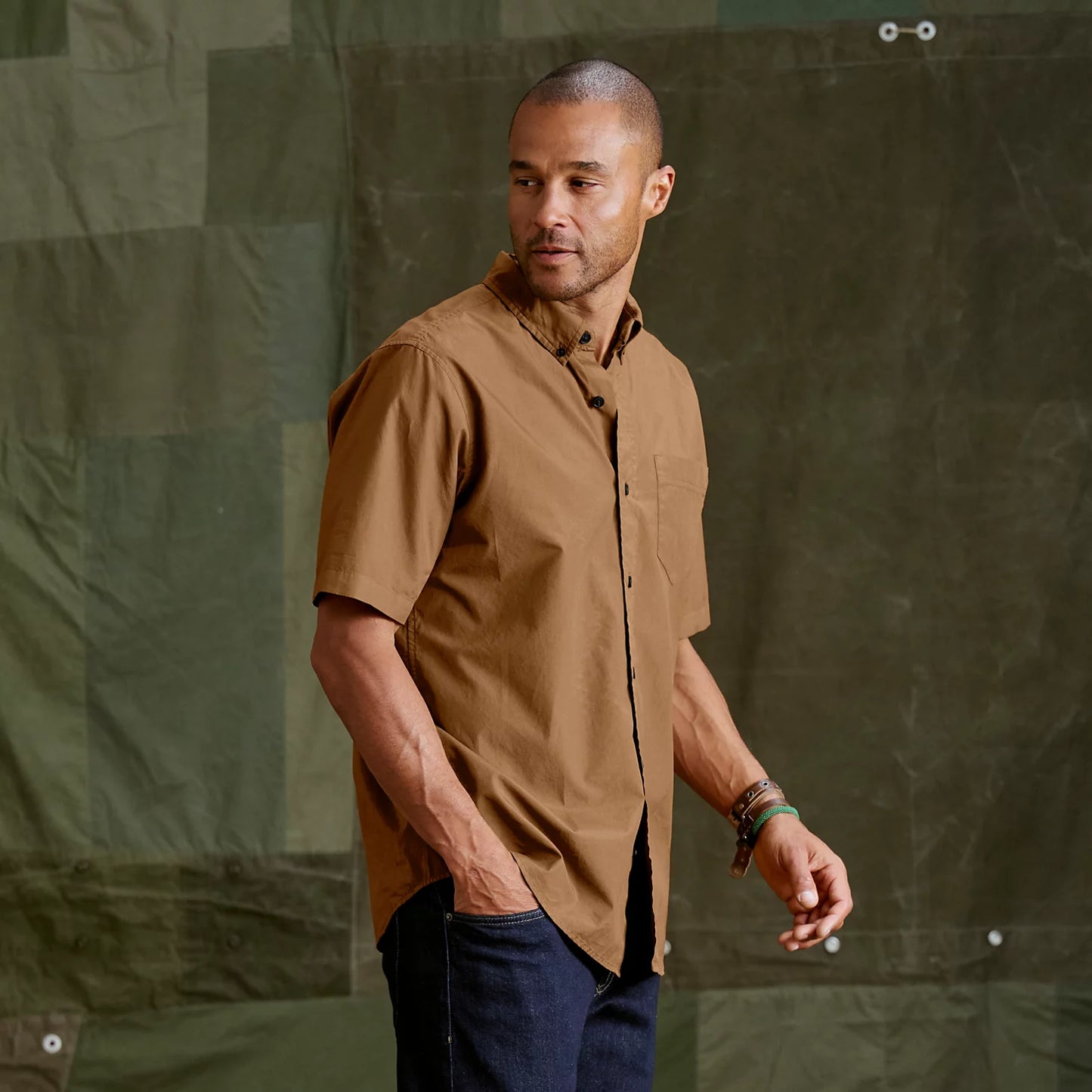 Garment-Dyed Poplin Short-Sleeve Shirt / Orvis