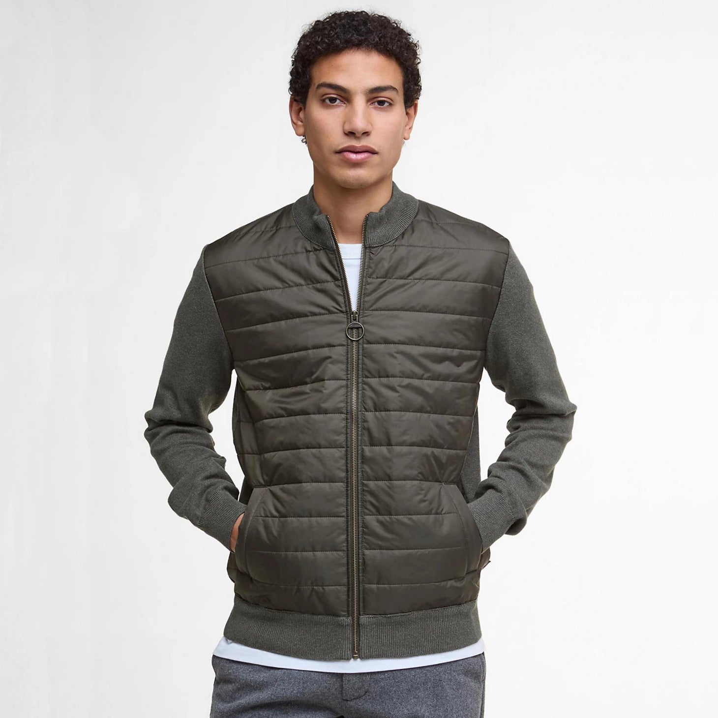 Barbour® Essential Carn Baffle Zip-Through Knitted Sweater / Orvis