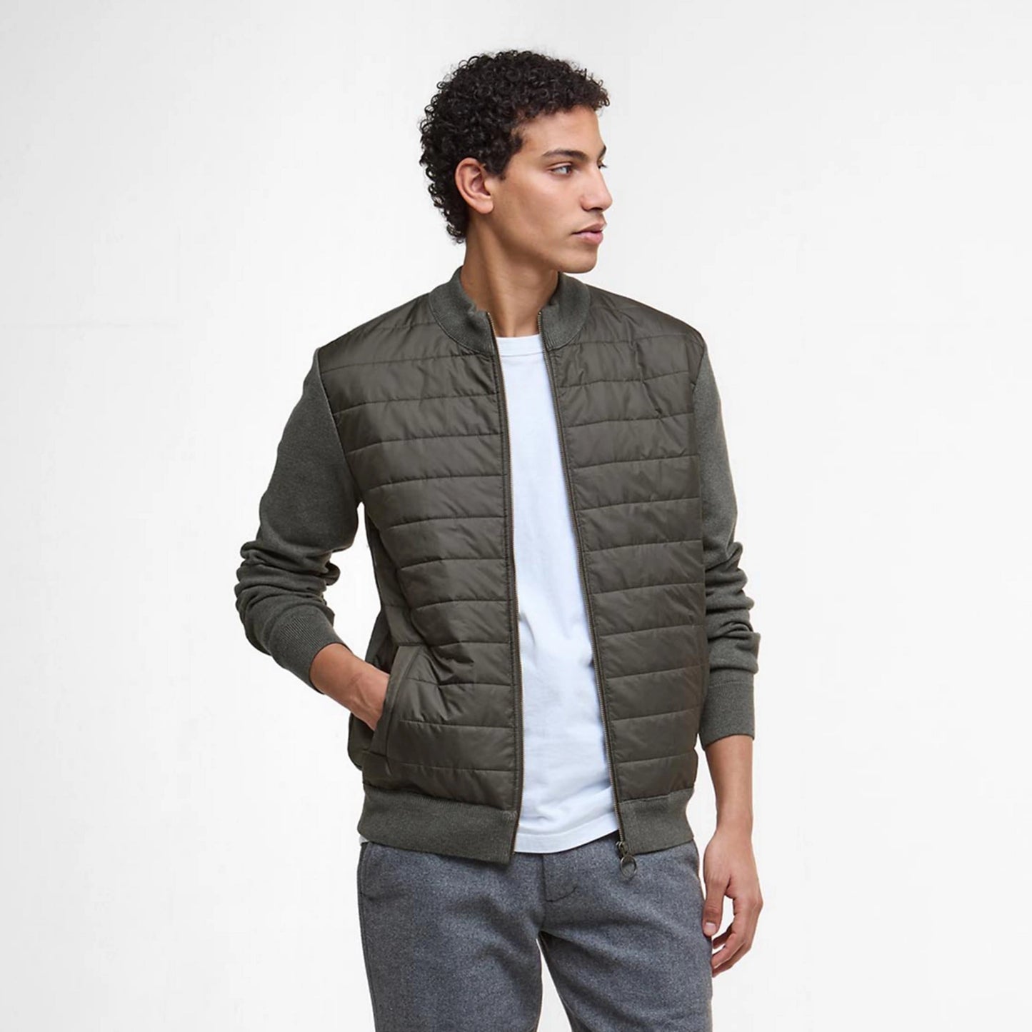 Barbour® Essential Carn Baffle Zip-Through Knitted Sweater / Orvis