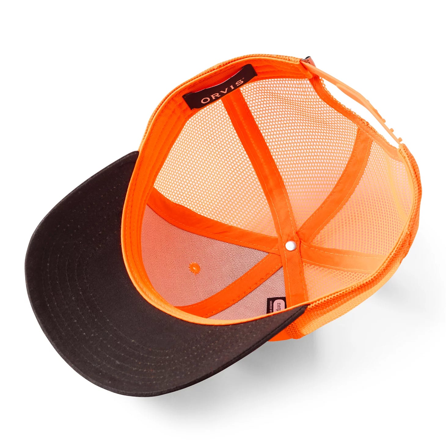 Blaze Orange Waxed Brim Mesh Cap / Orvis
