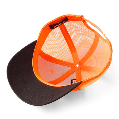 Blaze Orange Waxed Brim Mesh Cap / Orvis