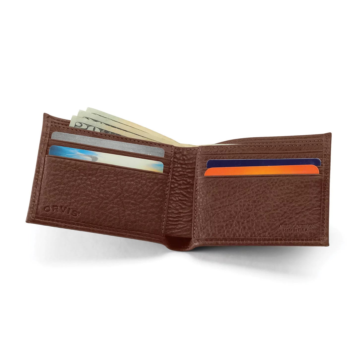American Bison Thinfold Leather Wallet / Orvis