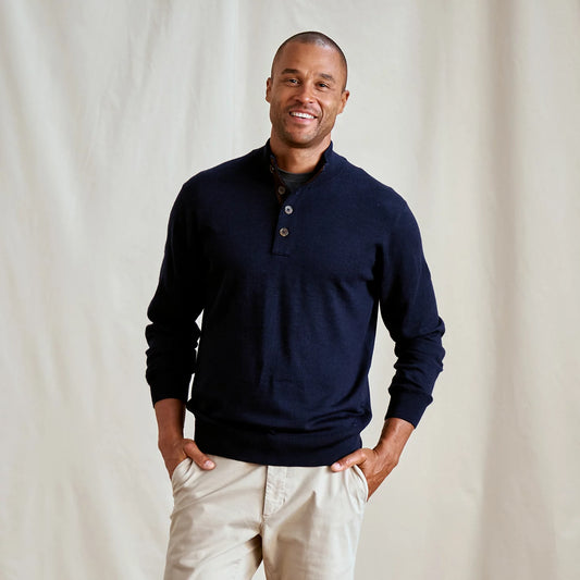 Merino Button Mockneck Sweater / Orvis