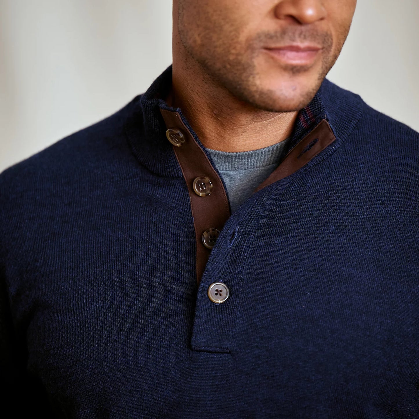 Merino Button Mockneck Sweater / Orvis