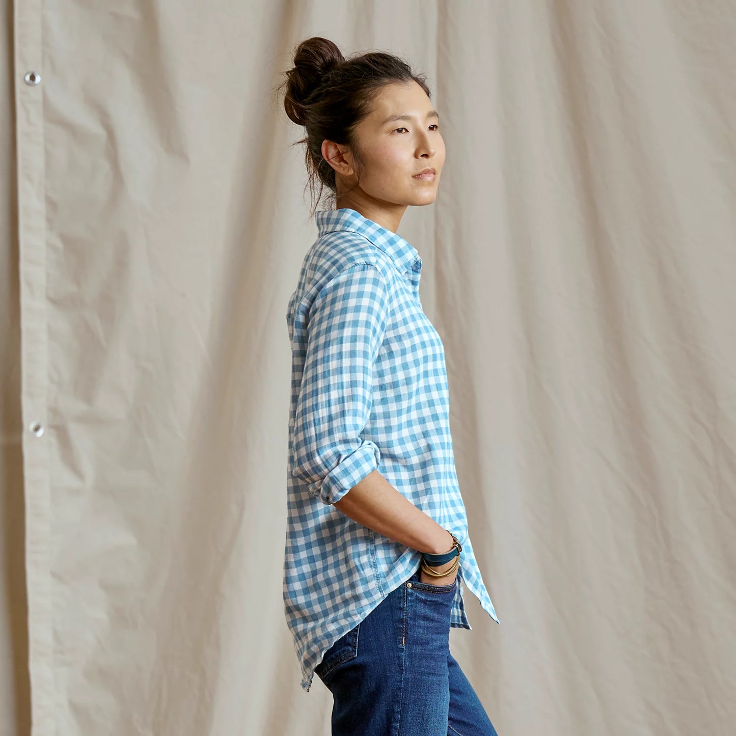 Everyday Lightweight Plaid Long-Sleeve Boyfriend Shirt / Orvis