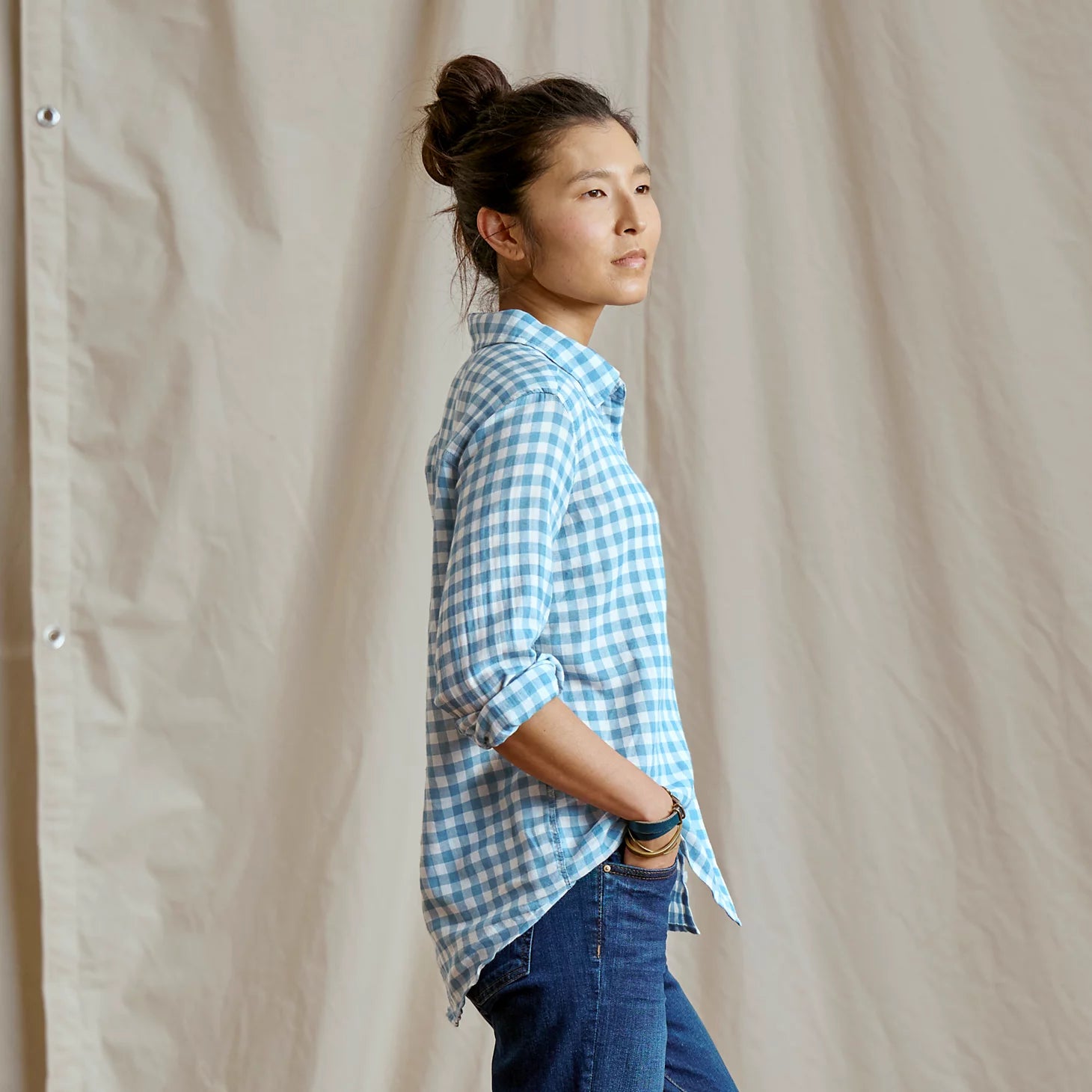 Everyday Lightweight Plaid Long-Sleeve Boyfriend Shirt / Orvis