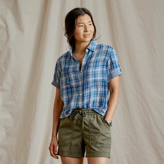 Plaid Gauze Short-Sleeve Camp Shirt / Orvis
