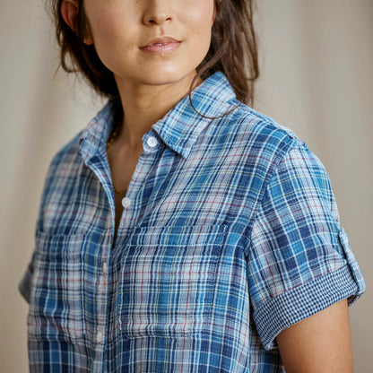 Plaid Gauze Short-Sleeve Camp Shirt / Orvis