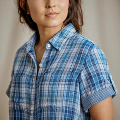 Plaid Gauze Short-Sleeve Camp Shirt / Orvis