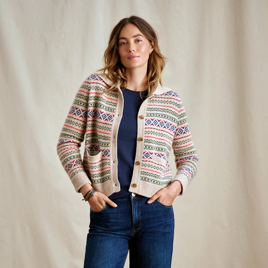 Fair Isle Patterned Brushed Cashmere Cardigan / Orvis