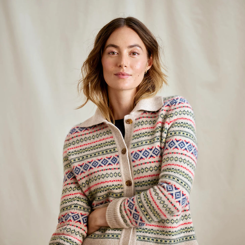 Fair Isle Patterned Brushed Cashmere Cardigan / Orvis
