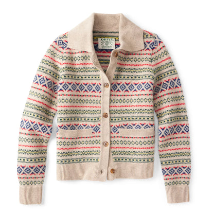 Fair Isle Patterned Brushed Cashmere Cardigan / Orvis