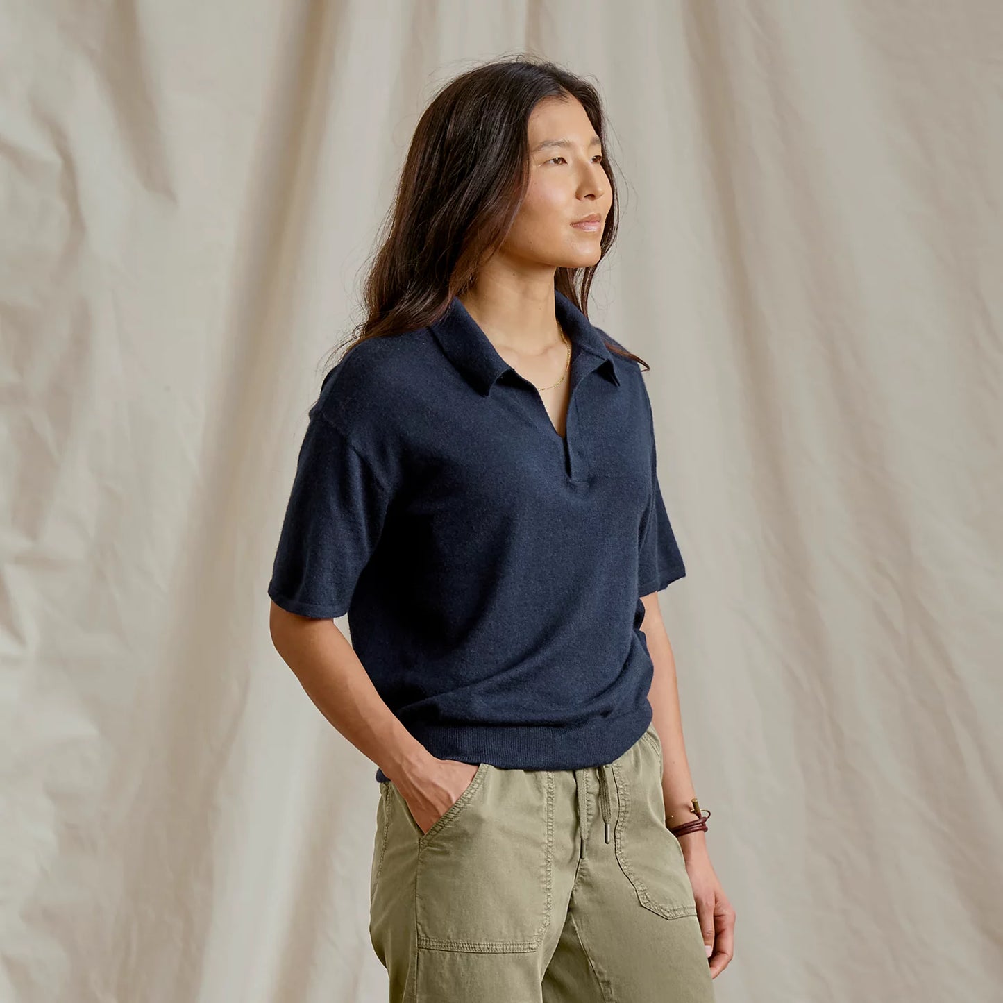 Featherweight Cashmere Polo Tee / Orvis
