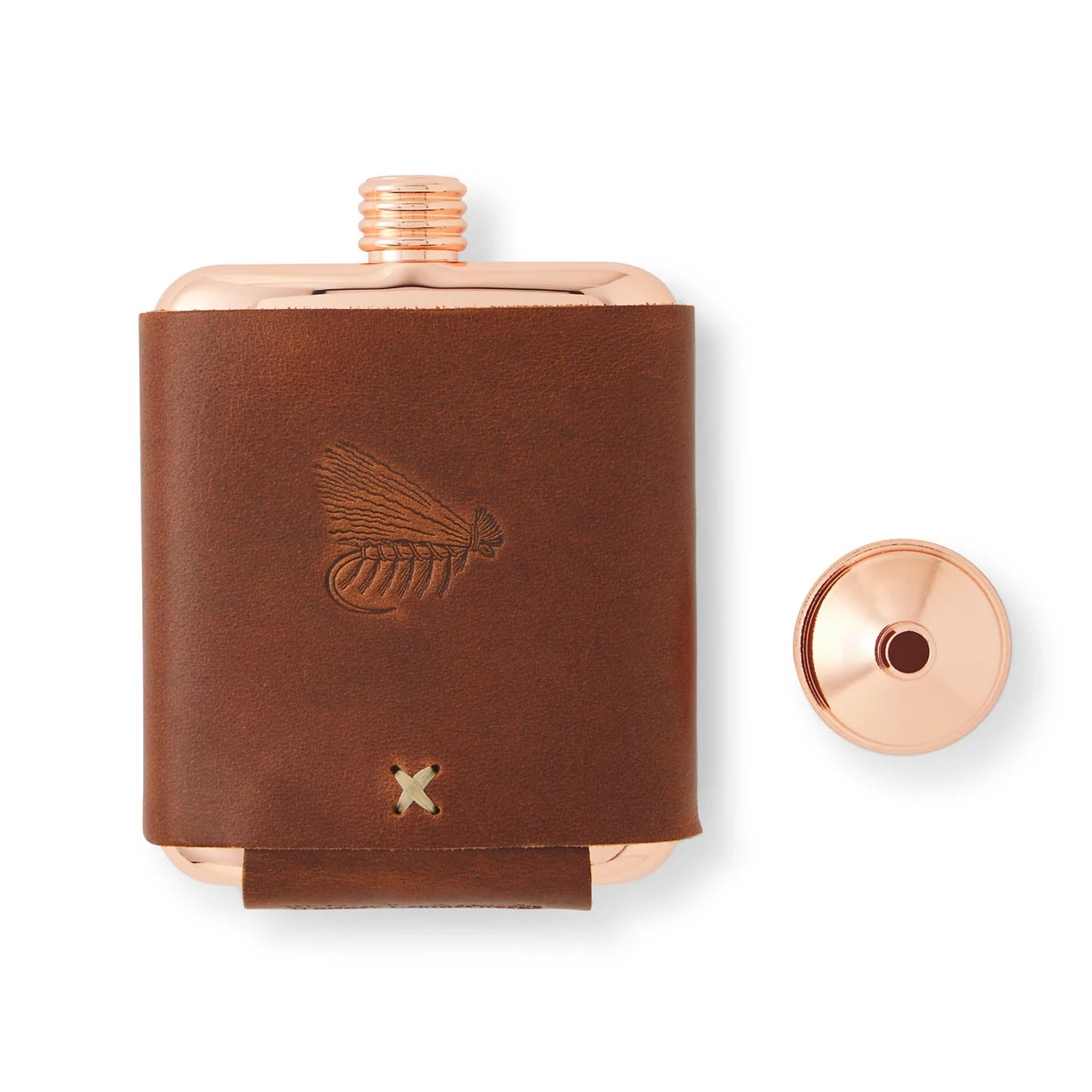 Whiskey Leatherworks Personalized Copper Flask / Orvis