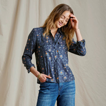 NAVY PAINTED FLORAL,XS